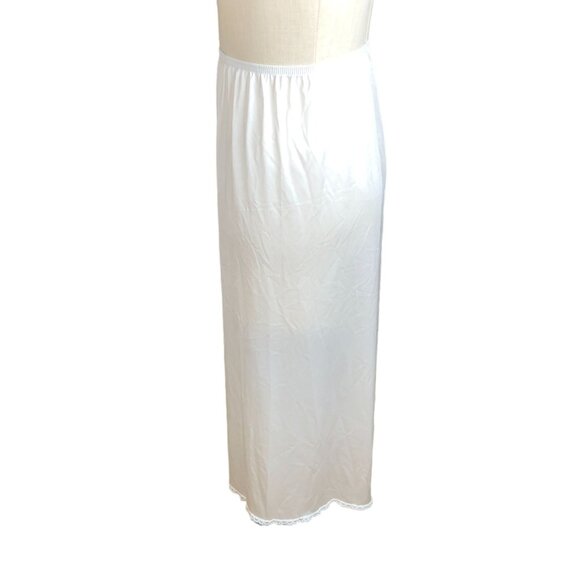 Vintage Vanity Fail Half Slip Long Slit Small Womens Nylon w Lace Trim Lingerie - Picture 6 of 9